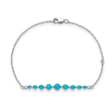 14k White Gold Turquoise and White Topaz Bracelet-WBC-BM7416-BTQ-W