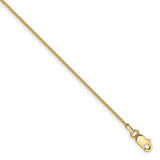 14k .9mm Box with Lobster Clasp Chain Anklet-WBC-BOX087-9
