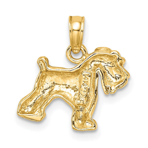 10k Schnauzer Dog Pendant-WBC-10C3509