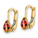 14K Children's Enamel Ladybug Leverback Earrings-WBC-C4789