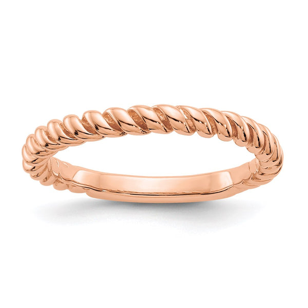 14k Rose Gold Polished Twisted Band-D907-WBC