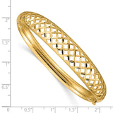 14k 6.25-12.5mm Graduated Fancy Weave Hinged Bangle Bracelet-WBC-DB256