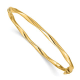 14k Twisted Tube Hinged Bangle-WBC-DB497