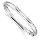 14k White Gold High Polished 6.00mm Hinged Bangle-WBC-DB503