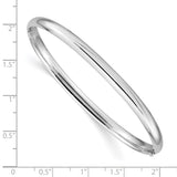 14k White Gold High Polished 4.0mm Hinged Bangle-WBC-DB504