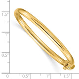 14k Polished Hinged Safety Clasp Baby Bangle-WBC-DB573