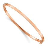 14k Rose Gold Polished Hinged Bangle Bracelet-WBC-DB617