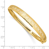 14k Polished and Textured Graduated Flexible Hinged Bangle-WBC-DB618