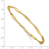 14k Polished Twisted Hinged Bangle Bracelet-WBC-DB619