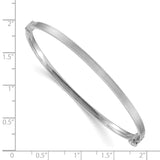 14k White Gold Polished Textured Hinged Bangle Bracelet-WBC-DB627