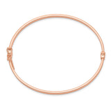 14k Rose Gold Polished Textured Hinged Bangle Bracelet-WBC-DB628