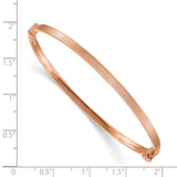 14k Rose Gold Polished Textured Hinged Bangle Bracelet-WBC-DB628