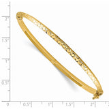 14k Polished Diamond-cut Hinged Bangle Bracelet-WBC-DB640