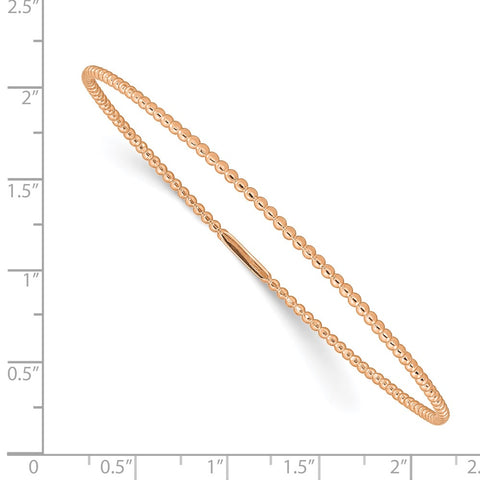 14K Rose Gold Beaded Slip-on Bangle-WBC-DB650R