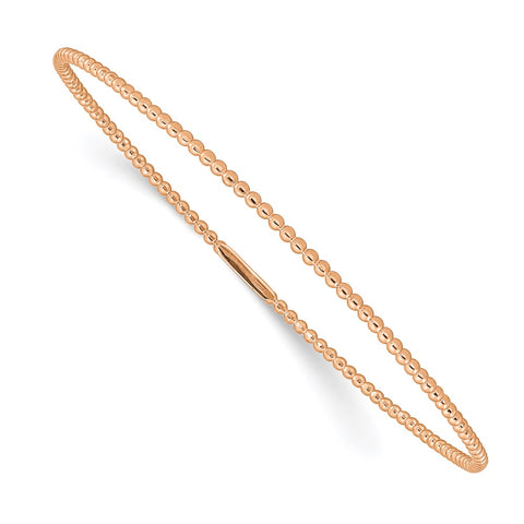 14K Rose Gold Beaded Slip-on Bangle-WBC-DB650R