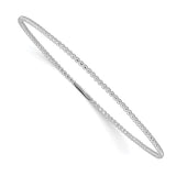 14K White Gold Beaded Slip-on Bangle-WBC-DB650W