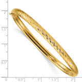 14k 3/16 Textured Hinged Bangle-WBC-DB652