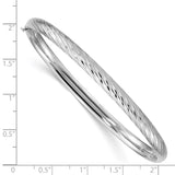 14k White Gold 3/16 Textured Hinged Bangle-WBC-DB652W