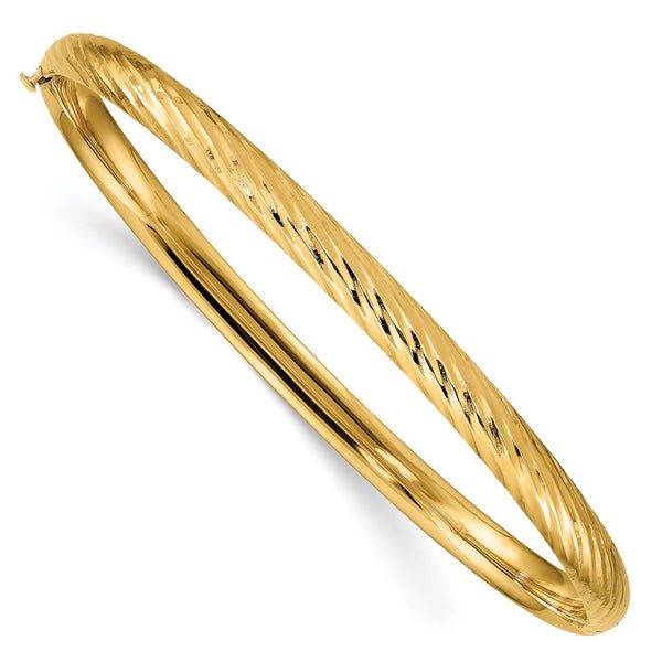 14k 3/16 Textured Hinged Bangle-WBC-DB652