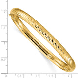 14k 4/16 Textured Hinged Bangle-WBC-DB653