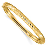 14k 4/16 Textured Hinged Bangle-WBC-DB653