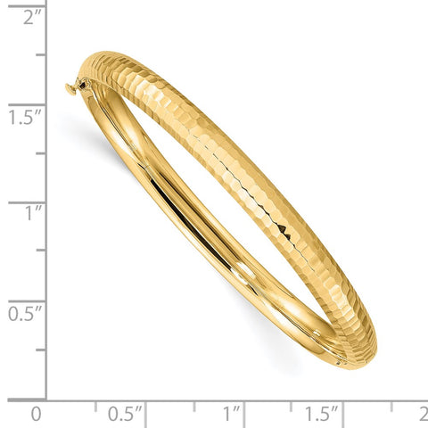 14k 3/16 Hammered Children's Hinged Bangle-WBC-DB690