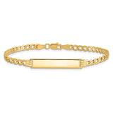 14k Semi-Solid Polished Cuban ID Bracelet-WBC-DCID106-7