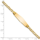 14k Semi-solid Soft Diamond Shape Cuban Link ID Bracelet-WBC-DCID106C-7