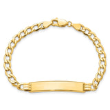 14k Polished Semi-Solid Cuban ID Bracelet-WBC-DCID133-8