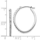 14k White Gold Diamond Fascination Oval Hinged Hoop Earrings-WBC-DF120