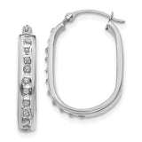 14k White Gold Diamond Fascination Squared Hinged Hoop Earrings-WBC-DF131