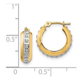 14kDiamond Fascination Round Huggy Hinged Hoop Earrings-WBC-DF133