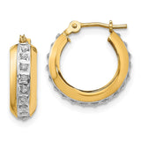 14kDiamond Fascination Round Huggy Hinged Hoop Earrings-WBC-DF133