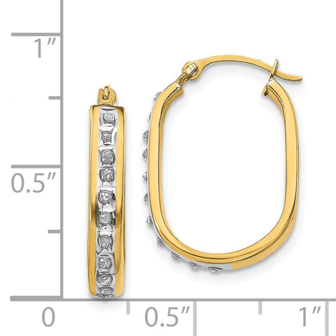 14k Diamond Fascination Squared Hinged Hoop Earrings-WBC-DF136