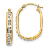 14k Diamond Fascination Squared Hinged Hoop Earrings-WBC-DF136