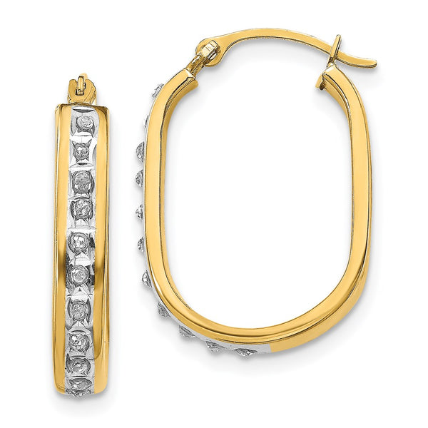 14k Diamond Fascination Squared Hinged Hoop Earrings-WBC-DF136