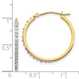 14k Diamond Fascination Round Hinged Hoop Earrings-WBC-DF149