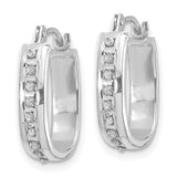 14k White Gold Diamond Fascination Squared Hinged Hoop Earrings-WBC-DF159