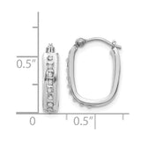 14k White Gold Diamond Fascination Squared Hinged Hoop Earrings-WBC-DF159