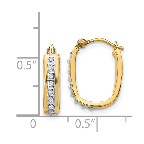 14k Diamond Fascination Squared Hinged Hoop Earrings-WBC-DF163