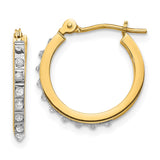 14k Diamond Fascination Small Hinged Leverback Hoop Earrings-WBC-DF172