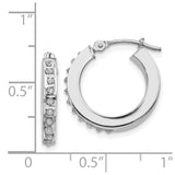 14k White Gold Diamond Fascination Round Hinged Hoop Earrings-WBC-DF227