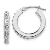 14k White Gold Diamond Fascination Round Hinged Hoop Earrings-WBC-DF227