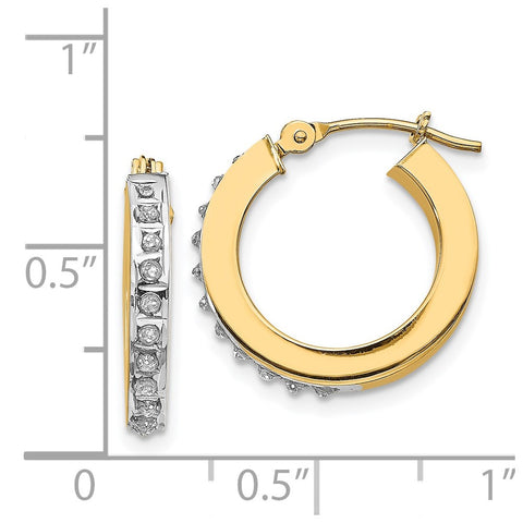 14k Diamond Fascination Round Hinged Hoop Earrings-WBC-DF228