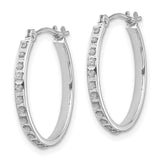 14k White Gold Diamond Fascination Round Hinged Hoop Earrings-WBC-DF241