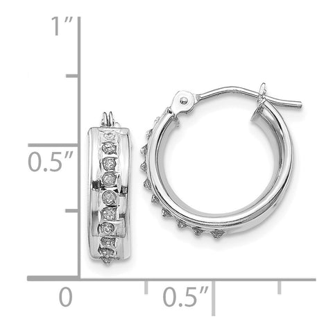 14k White Gold Diamond Fascination Round Hinged Hoop Earrings-WBC-DF247