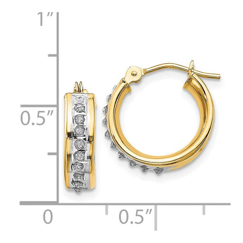 14k Diamond Fascination Round Hinged Hoop Earrings-WBC-DF248