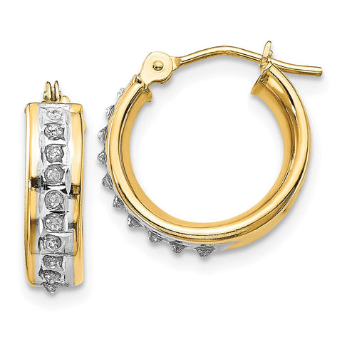 14k Diamond Fascination Round Hinged Hoop Earrings-WBC-DF248