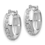 14k White Gold Diamond Fascination Round Hinged Hoop Earrings-WBC-DF252