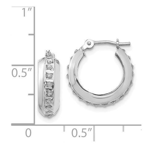 14k White Gold Diamond Fascination Round Hinged Hoop Earrings-WBC-DF252
